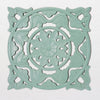 Traditional Indian Floral Wood Wall Medallion - Light Green (24")